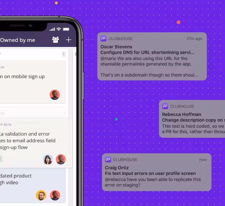 Collaborate and organize, effortlessly, with drag and drop Stories, push notifications and more on Shortcut for iOS v2.1