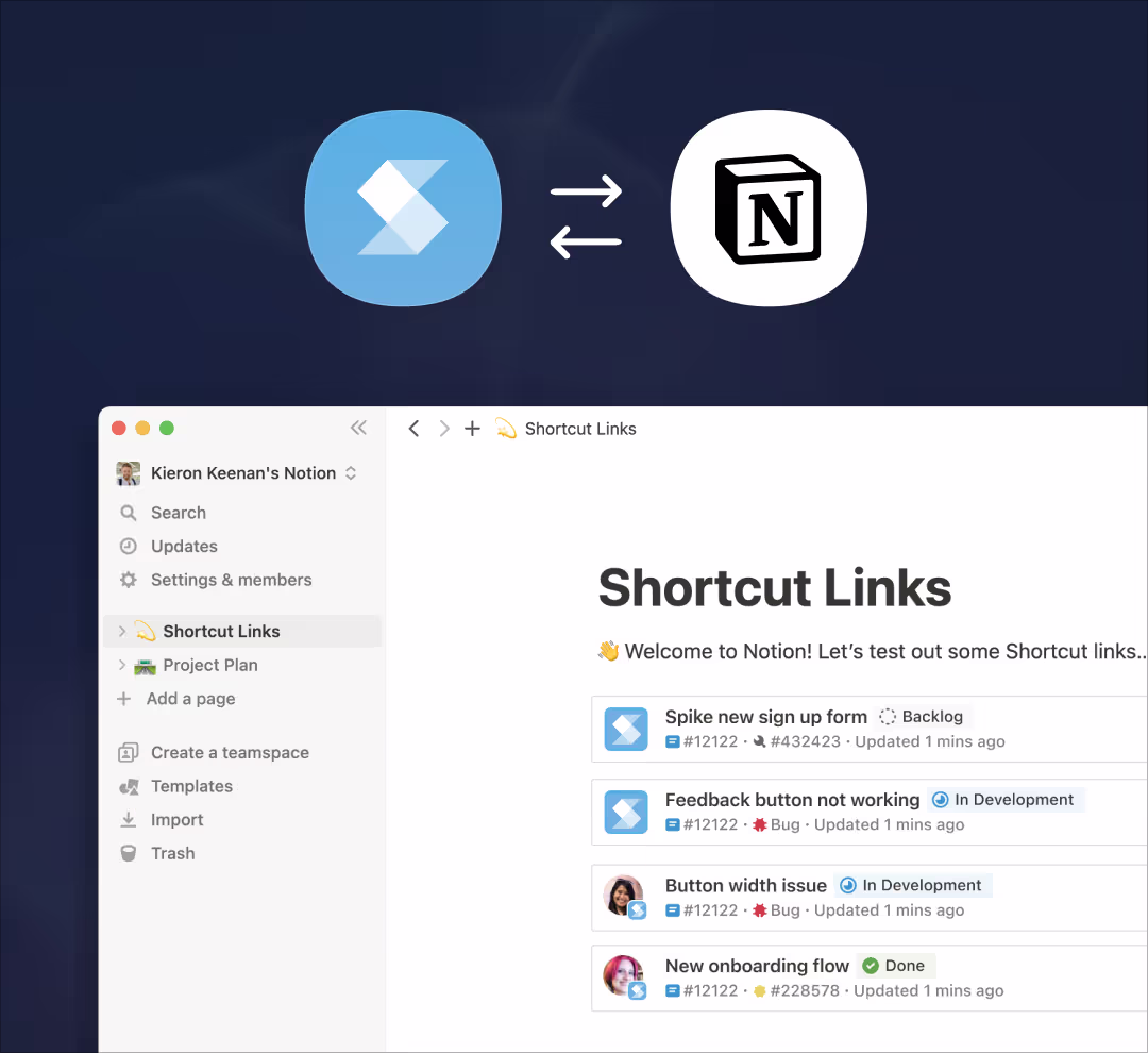 Leverage Shortcut and Notion for stronger collaboration, better alignment, and efficient workflows for all software teams