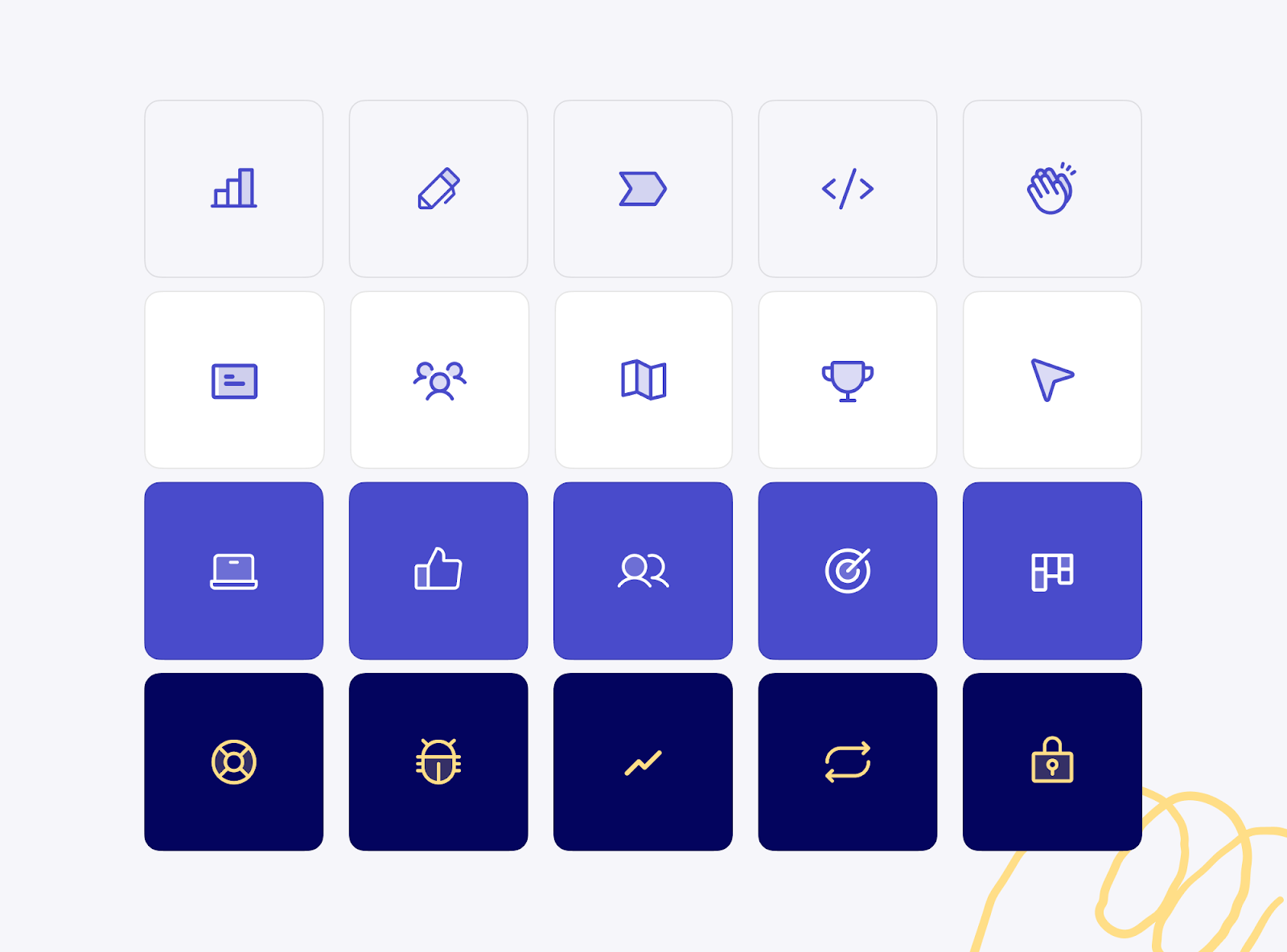 Visual design of the values